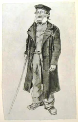 Workhouse Inmate with Skull-Cap and Stick